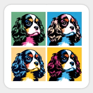 Pop Retro Cavalier King Charles Spaniel Art - Cute Puppy Sticker